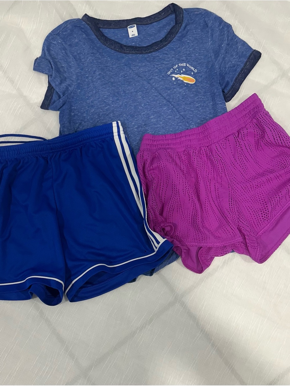 Girls' Athletic Shorts Pack - Blue and Purple Active Shorts